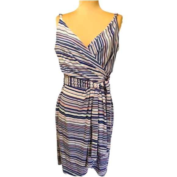 White House Black Market 🔖NWT! Rainbow Stripe Sundress - Size 10 - Picture 3 of 16